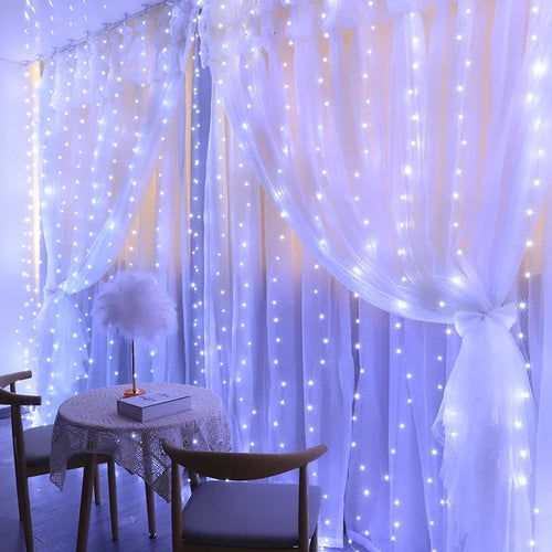 Christmas Lights Curtain Garland Merry Christmas Decor for Home 2025 Xmas Ornament Navidad Gifts Fairy Lights Festoon New Year